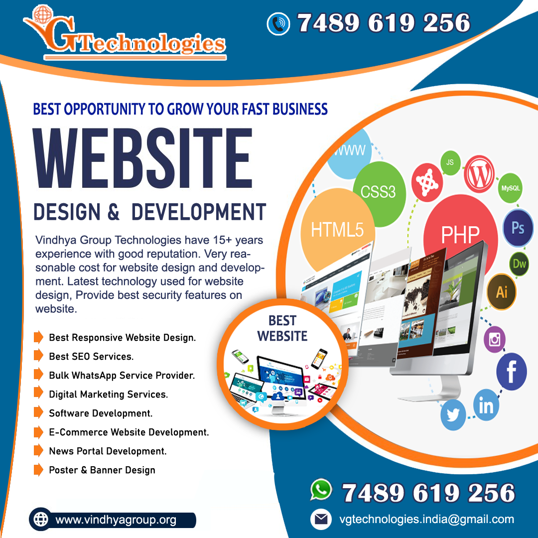 Best Website Design and Development Company Rewa, Sidhi, Satna, Shahdol, Jabalpur, Bhopal, Indore, Bandhavgarh, Kanha, MP, INDIA